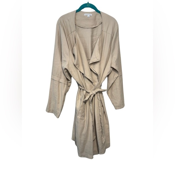 Ophelia Roe Tan Tie Wrap Trouser Jacket Size 2X - Picture 1 of 15